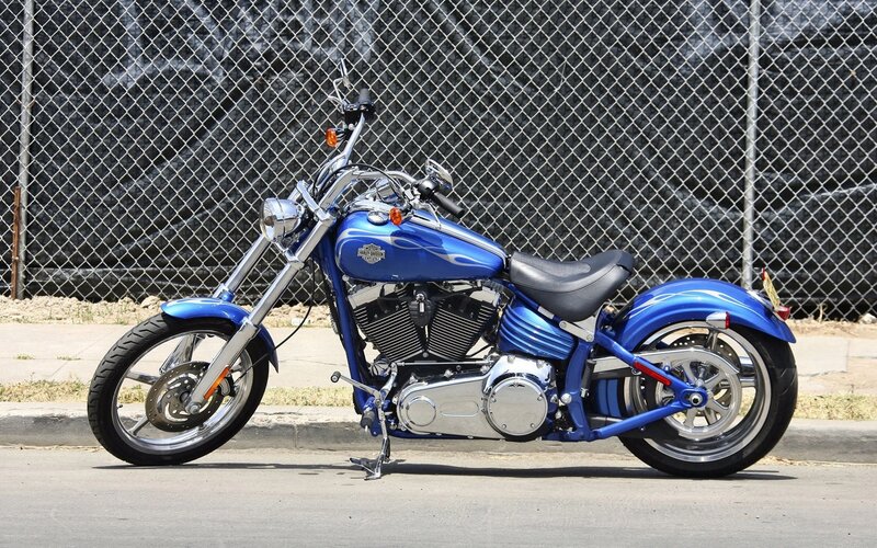 Blue Harley-Davidson motorcycle
