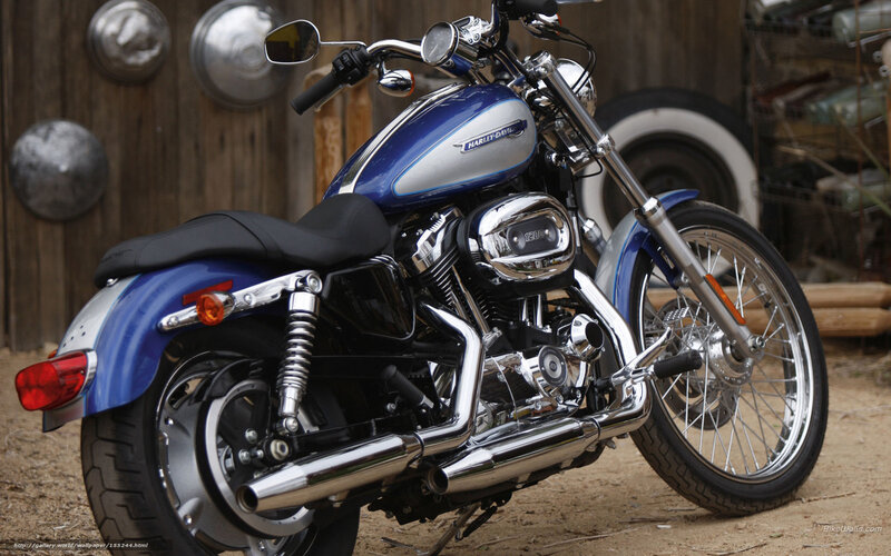 Blue Harley-davidson Motorcycle — Calm, Photograph