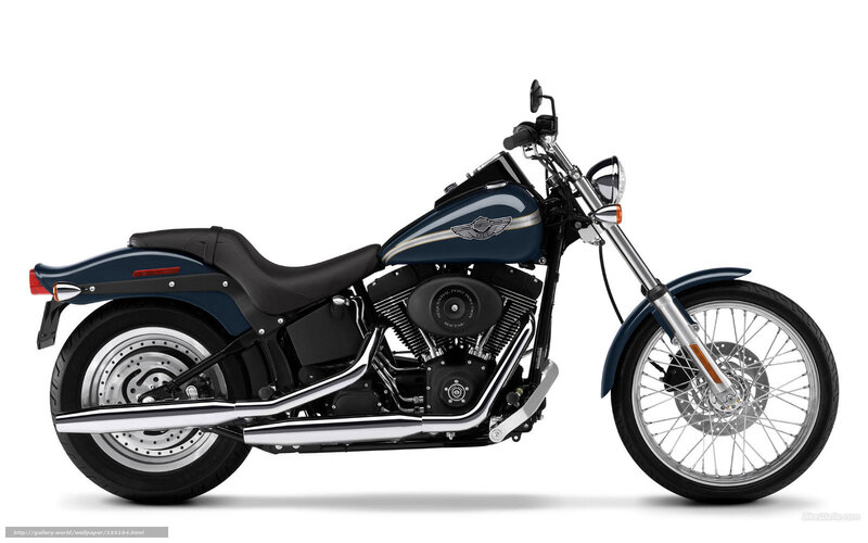 Blue Harley-davidson Motorcycle — Neutral, Photograph, Black Seat, Chrome Exhaust