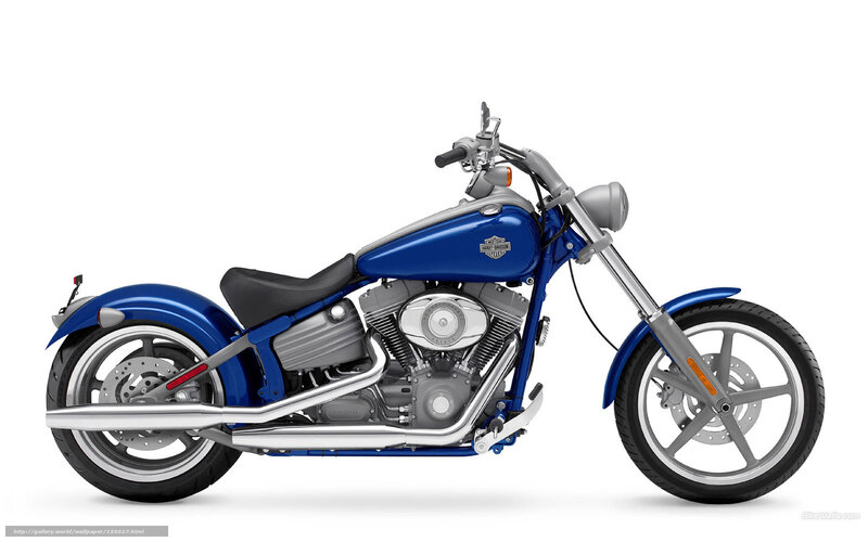 Blue Harley-davidson Motorcycle — Neutral, Photograph, Seat, Engine, Exhaust