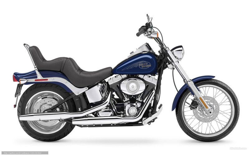 Blue Harley-davidson Motorcycle — Neutral, Photograph, Seat, Engine, Wheel