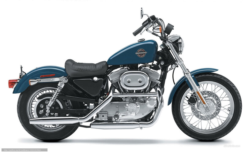 Blue Harley-davidson Motorcycle — Neutral, Photograph, Seat, Engine, Wheels