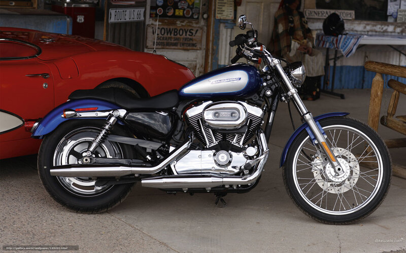 Blue Harley-davidson Motorcycle — Nostalgic