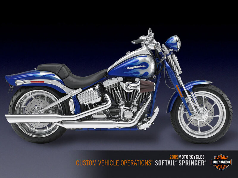 Blue Harley-Davidson Softail Springer