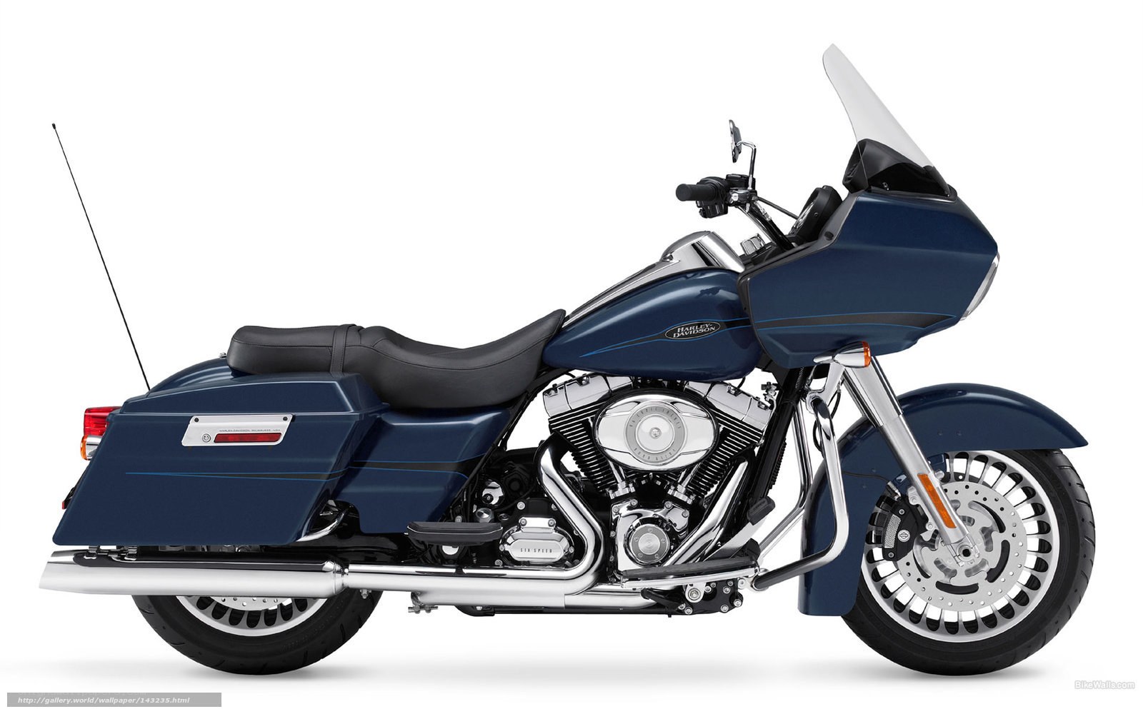 blue harley-davidson touring motorcycle