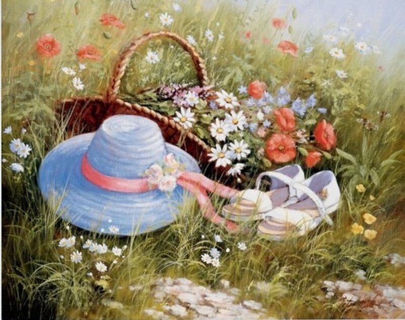 Blue Hat in Field