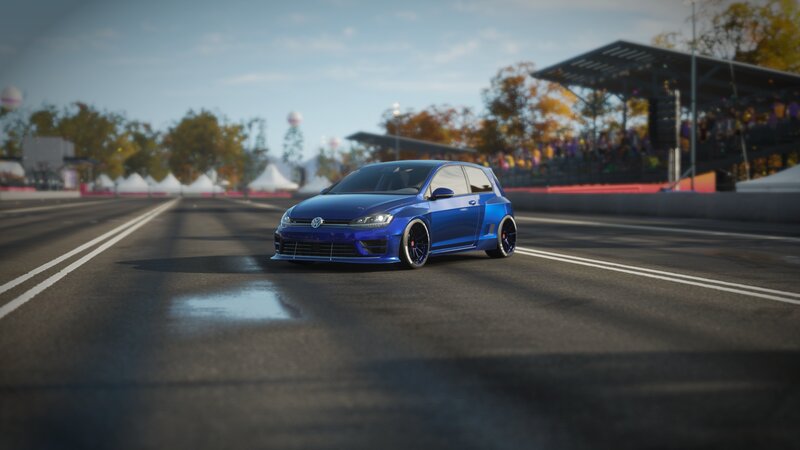 Blue Hatchback Car — Dynamic, Afternoon, 3d Render