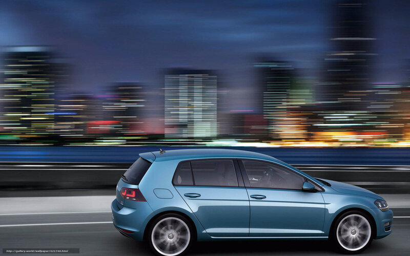Blue Hatchback Car — Dynamic, Night