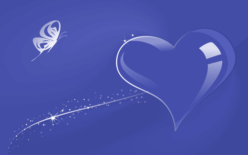 blue heart and butterfly