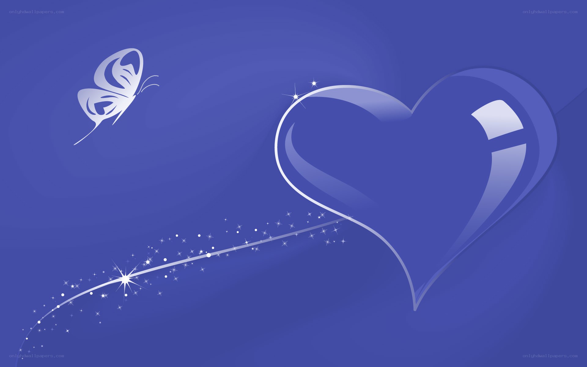 blue heart and butterfly