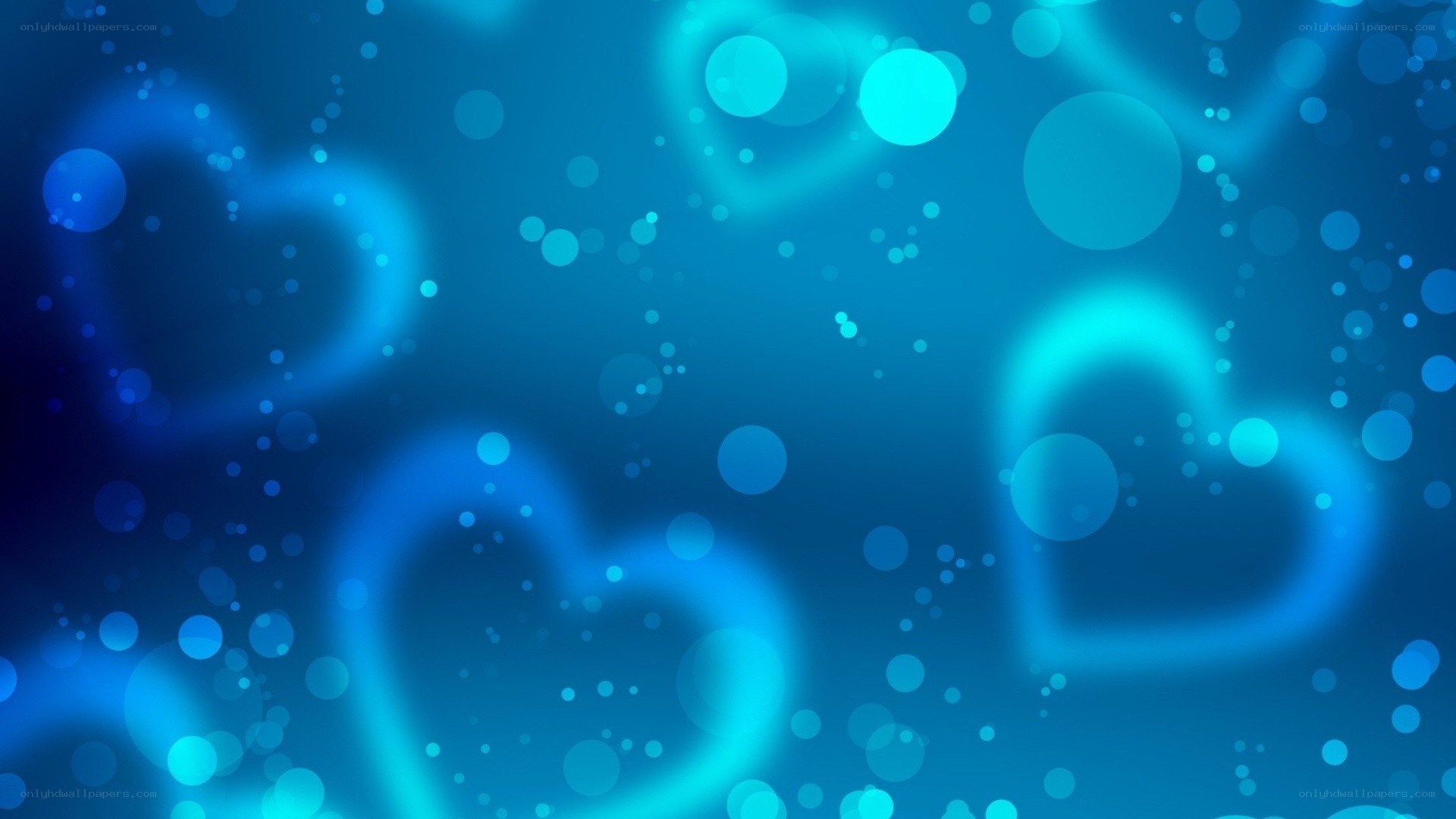 blue heart bokeh background