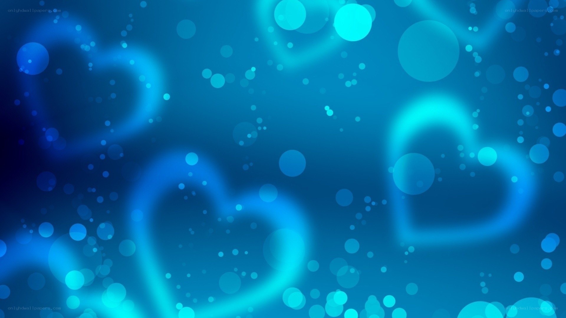 blue heart bokeh background