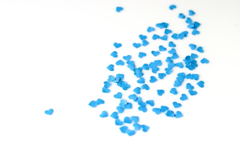 Blue Heart Confetti