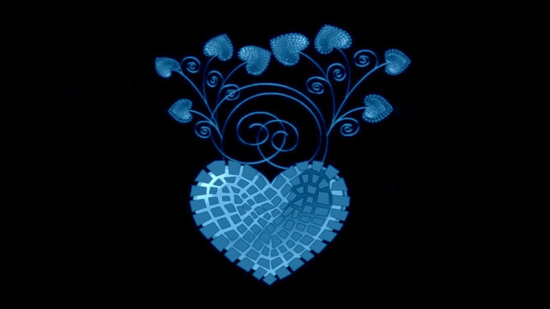 Blue Heart Design — Calm, Digital Art