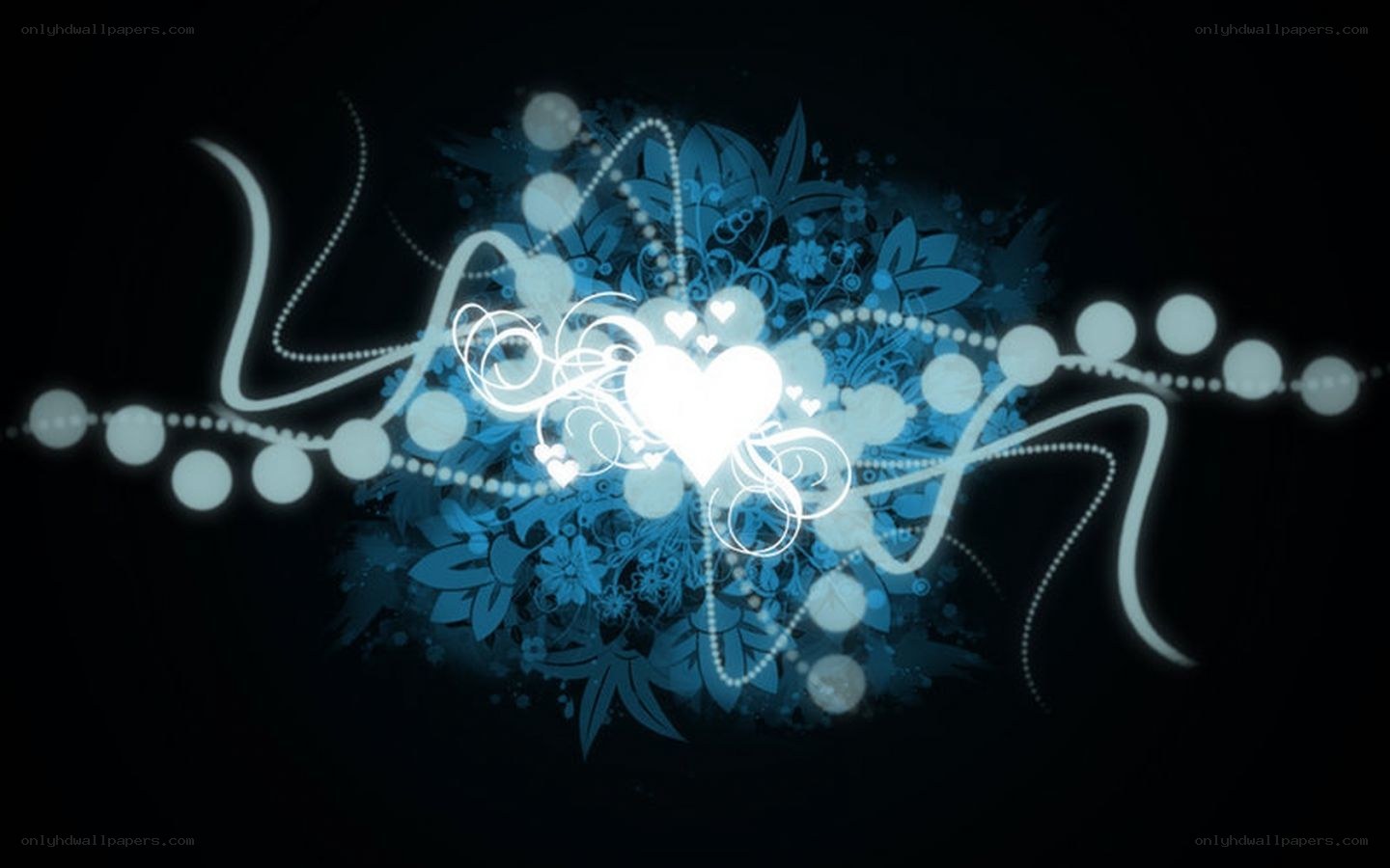 blue heart floral design