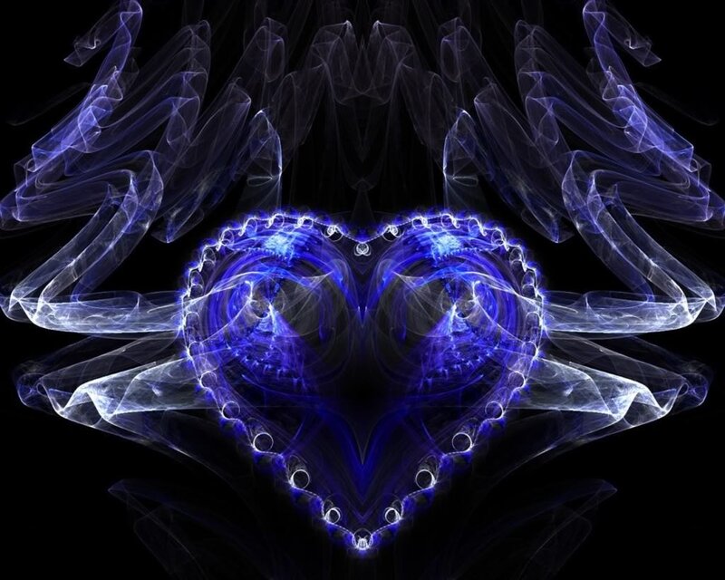 blue heart fractal art
