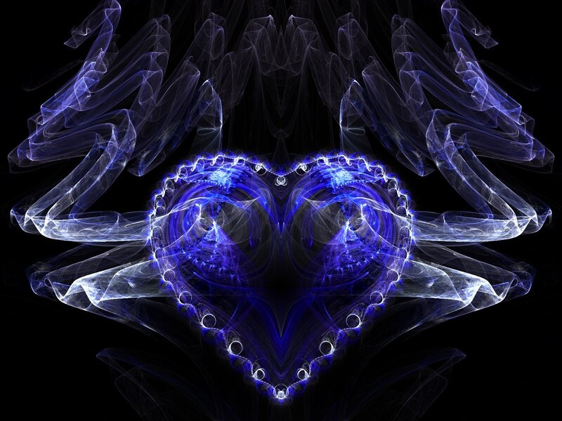 Blue Heart Fractal Design — Mystical