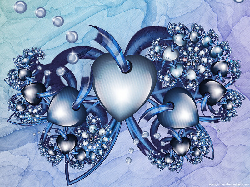 Blue Heart Fractal Design