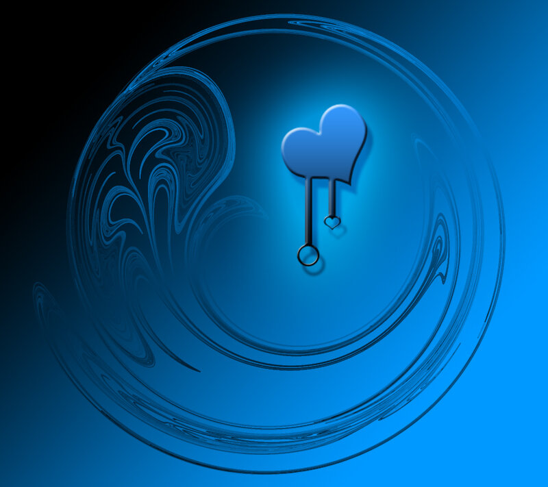 Blue Heart Key Icon