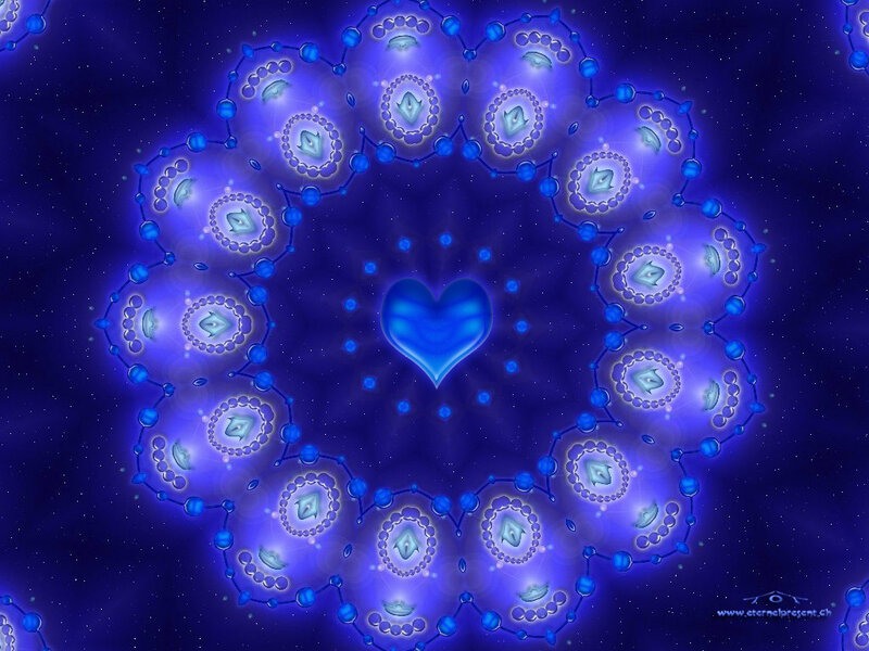 Blue heart mandala design