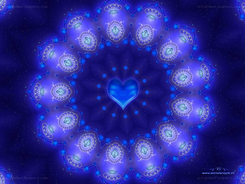Blue heart mandala design