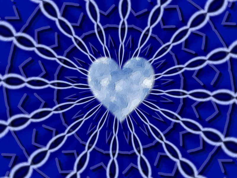 blue heart mandala pattern