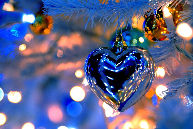 Blue Heart Ornament — Festive