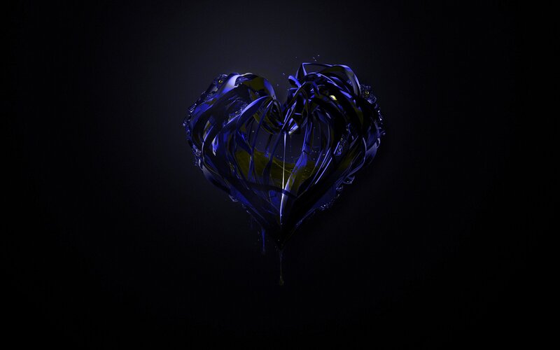 blue heart sculpture