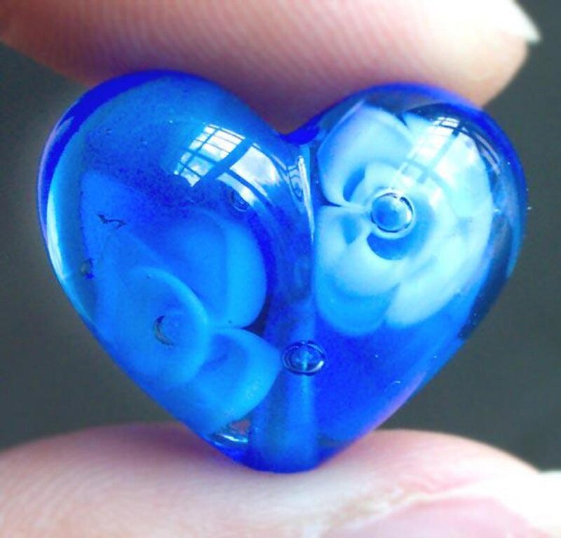Blue Heart-shaped Bead