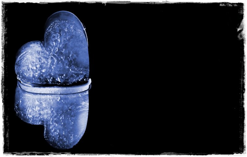 Blue Heart-shaped Ice