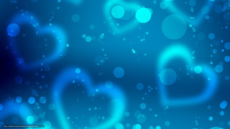 Blue Heart Shapes — Calm, Digital Art