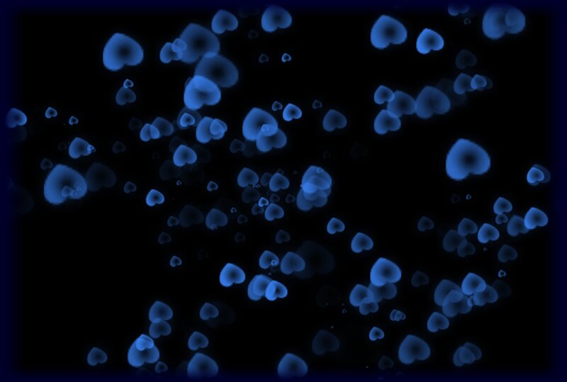 Blue Heart Shapes — Calm, Night