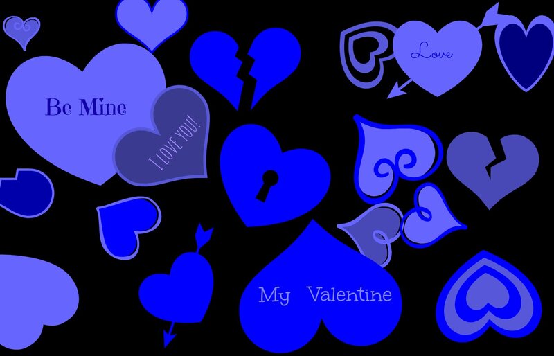 Blue Heart Shapes — Romantic