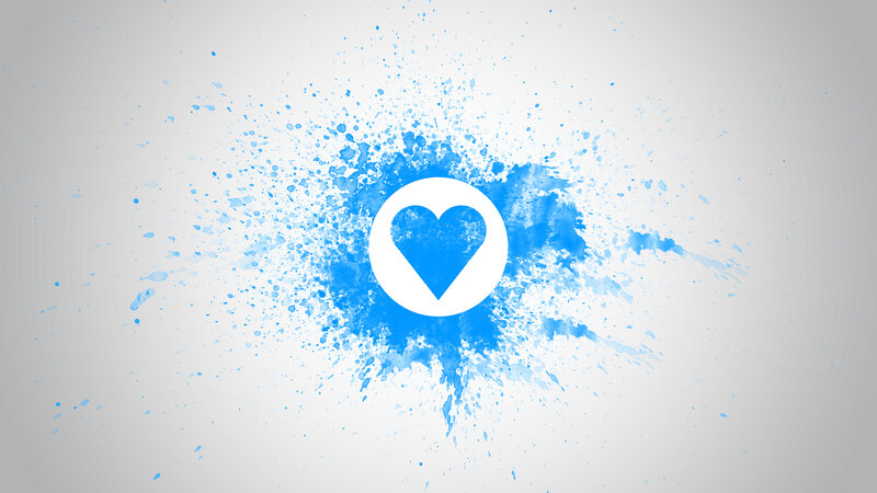 blue heart splash design