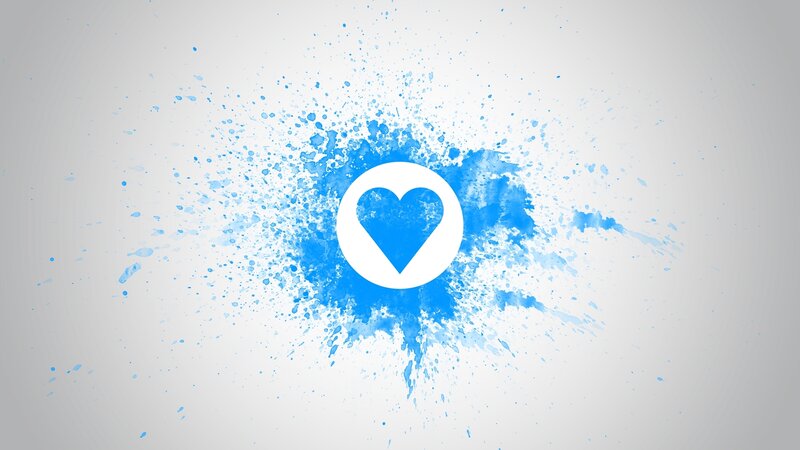 blue heart splash design