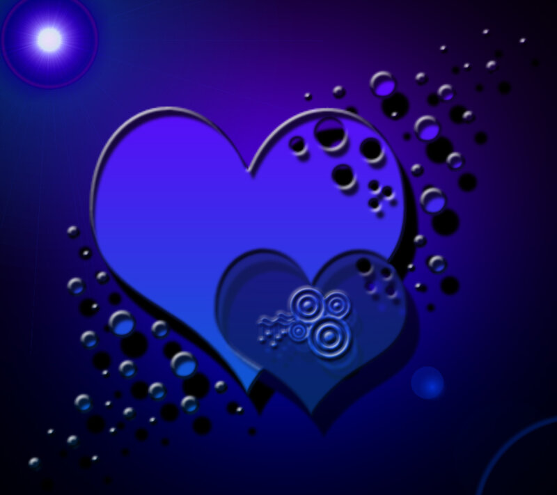 Blue Heart with Bubbles — Dreamy