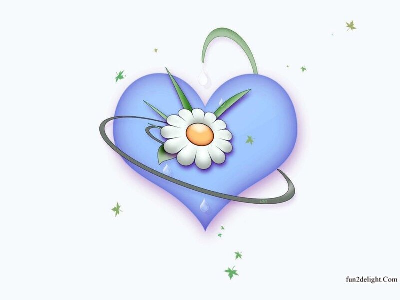 Blue Heart with Daisy