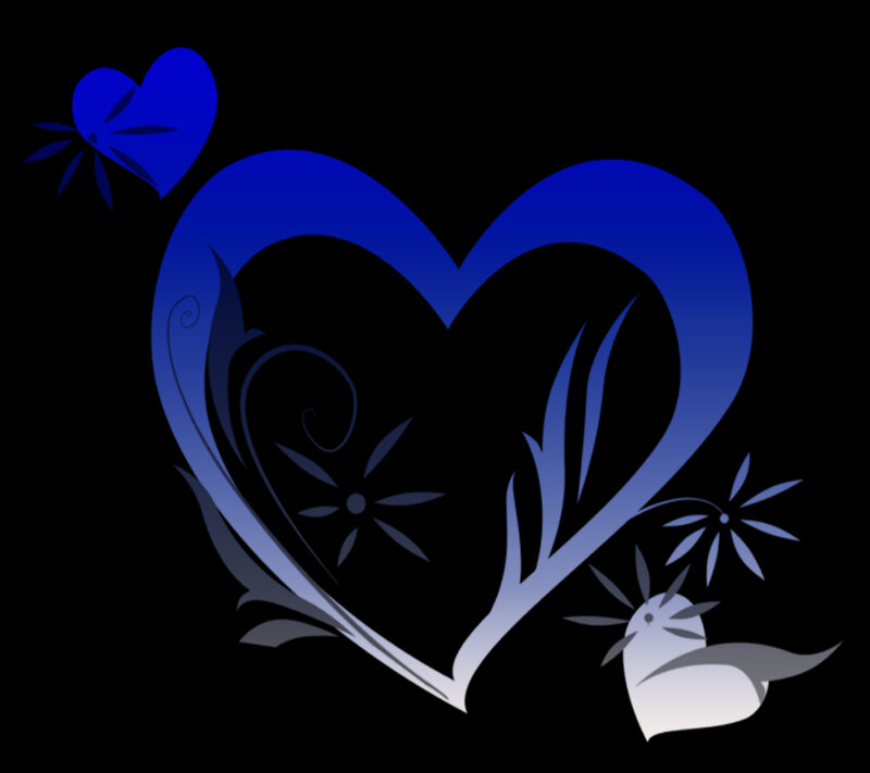 Blue Heart with Floral Design — Serene