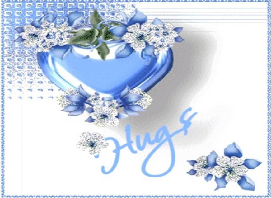 Blue heart with flowers