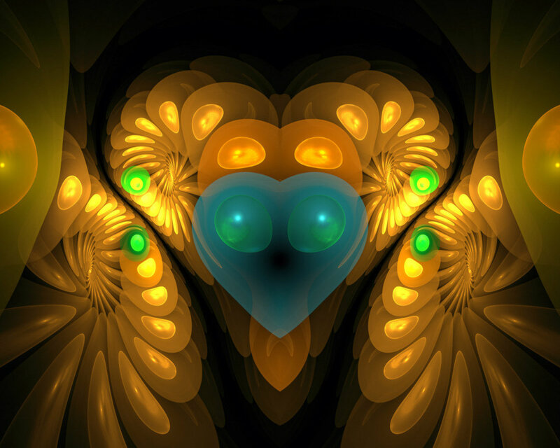 Blue Heart with Glowing Eyes