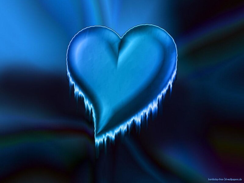 blue heart with ice effect