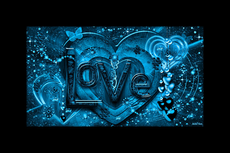 Blue Heart with Love Text — Dreamy