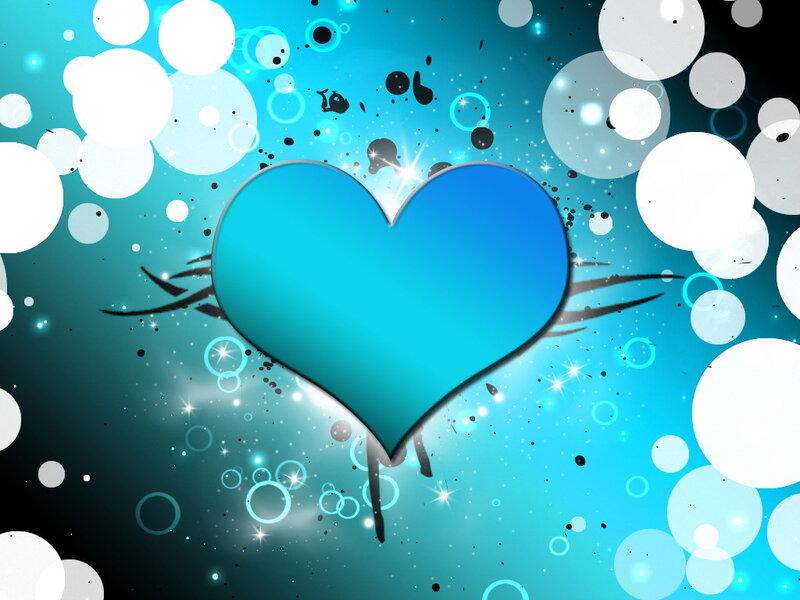 blue heart with sparkles