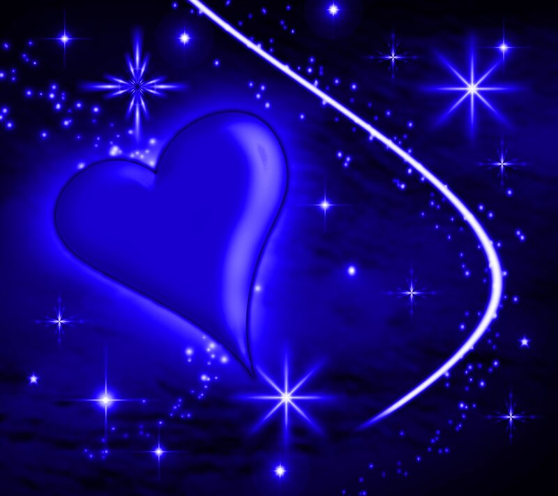 Blue Heart with Stars