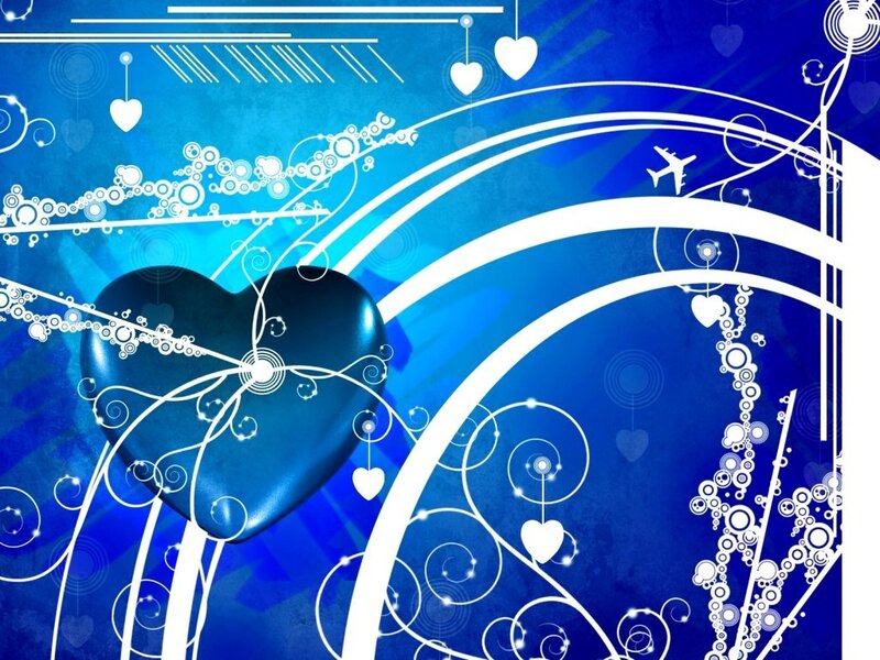 Blue Heart with Swirls — Romantic