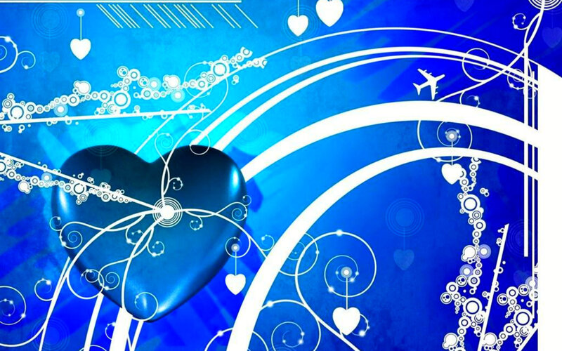 Blue Heart with Swirls