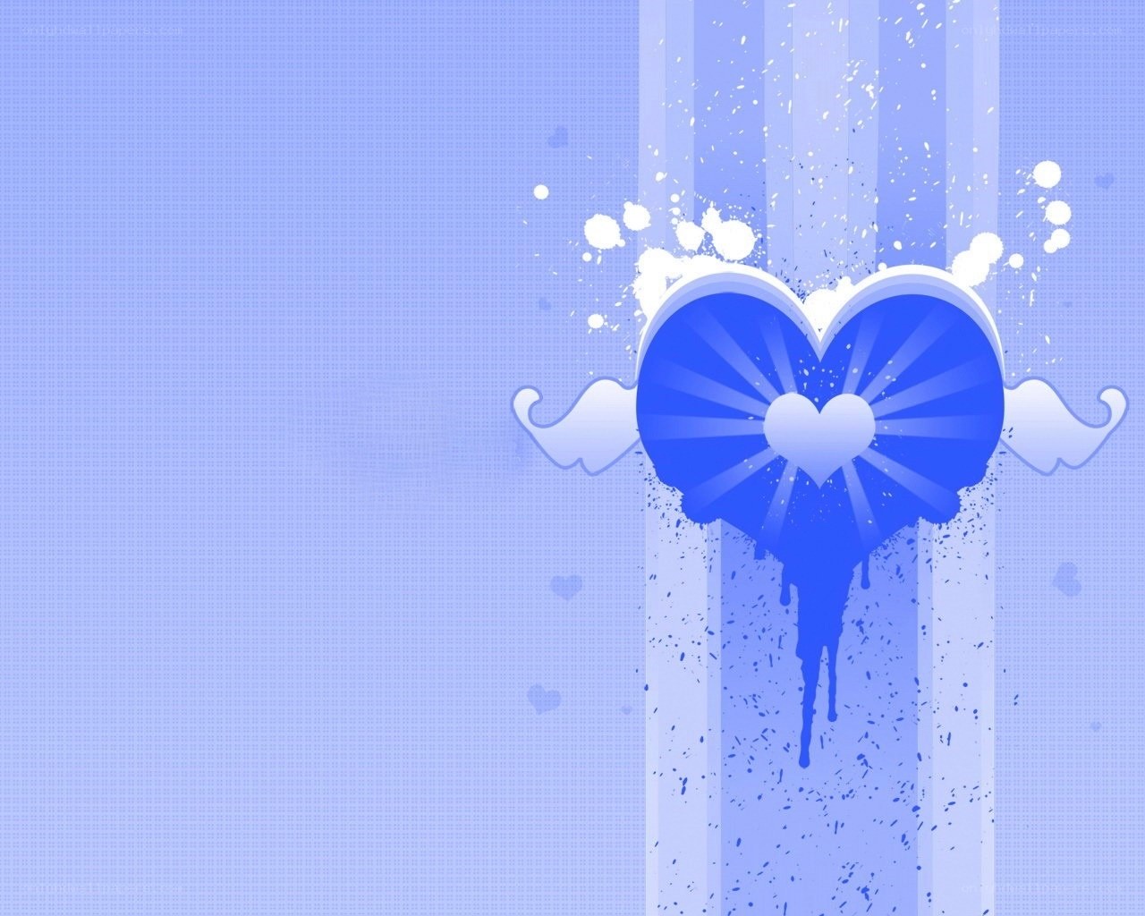 blue heart with wings