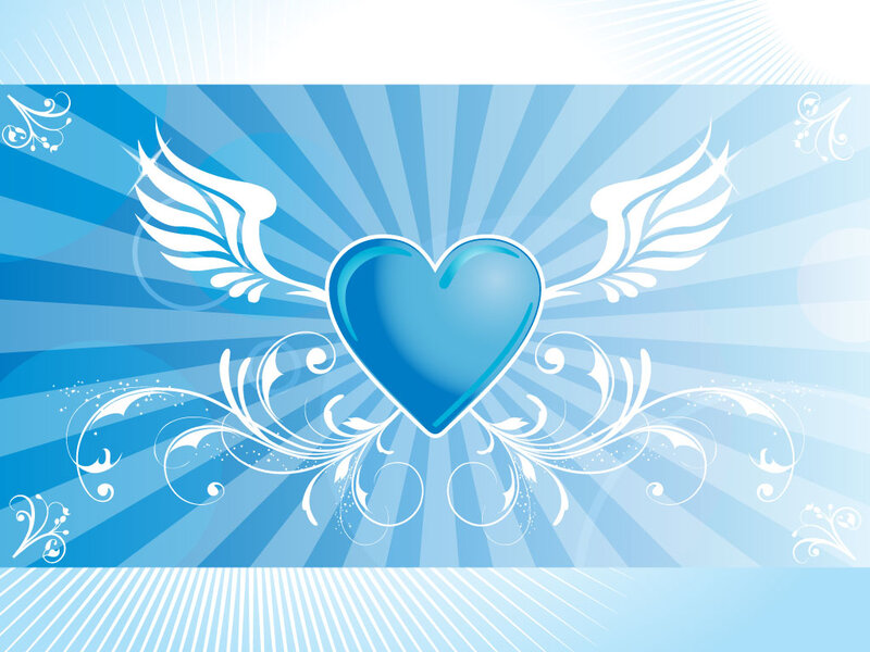 Blue Heart with Wings — Serene