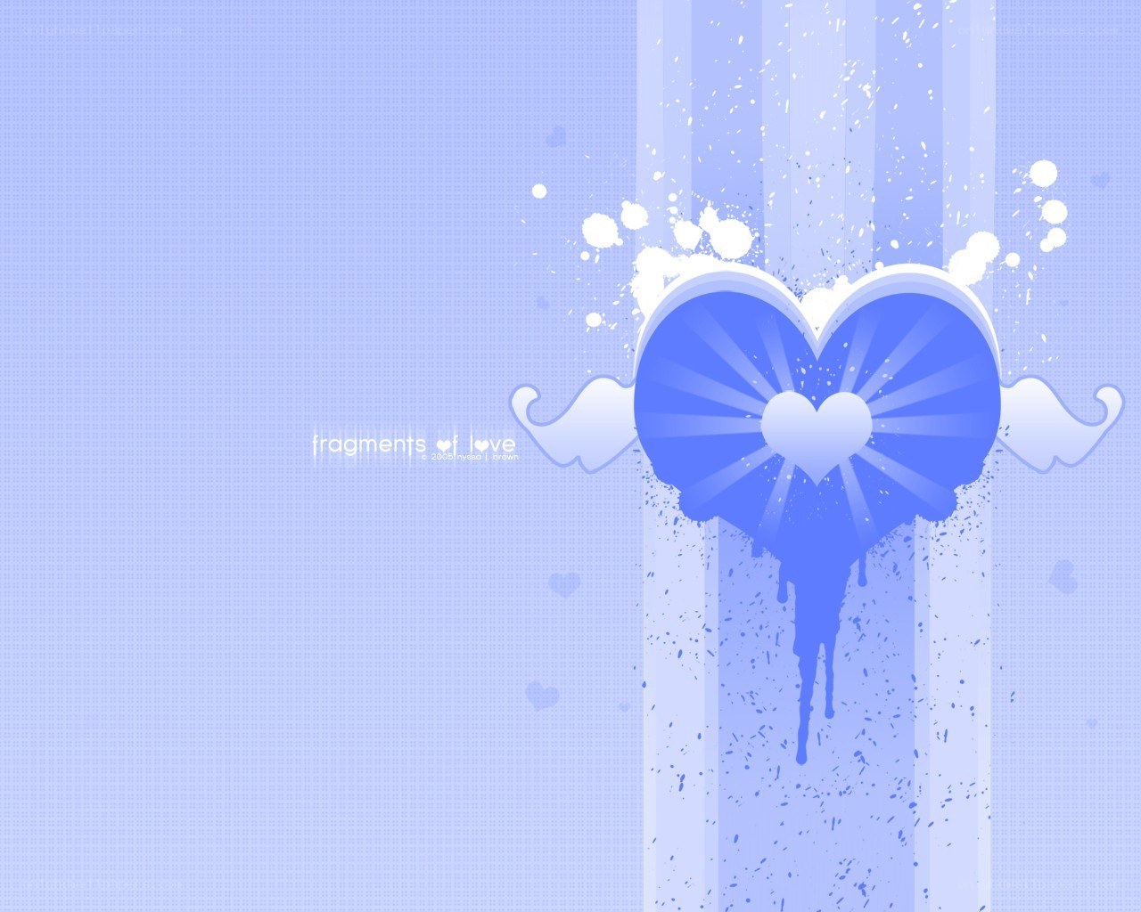 blue heart with wings