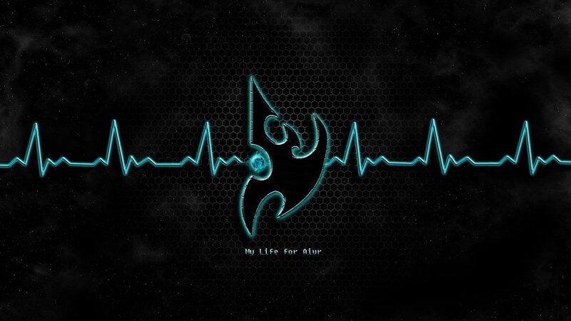 Blue Heartbeat Line — Black, Dramatic